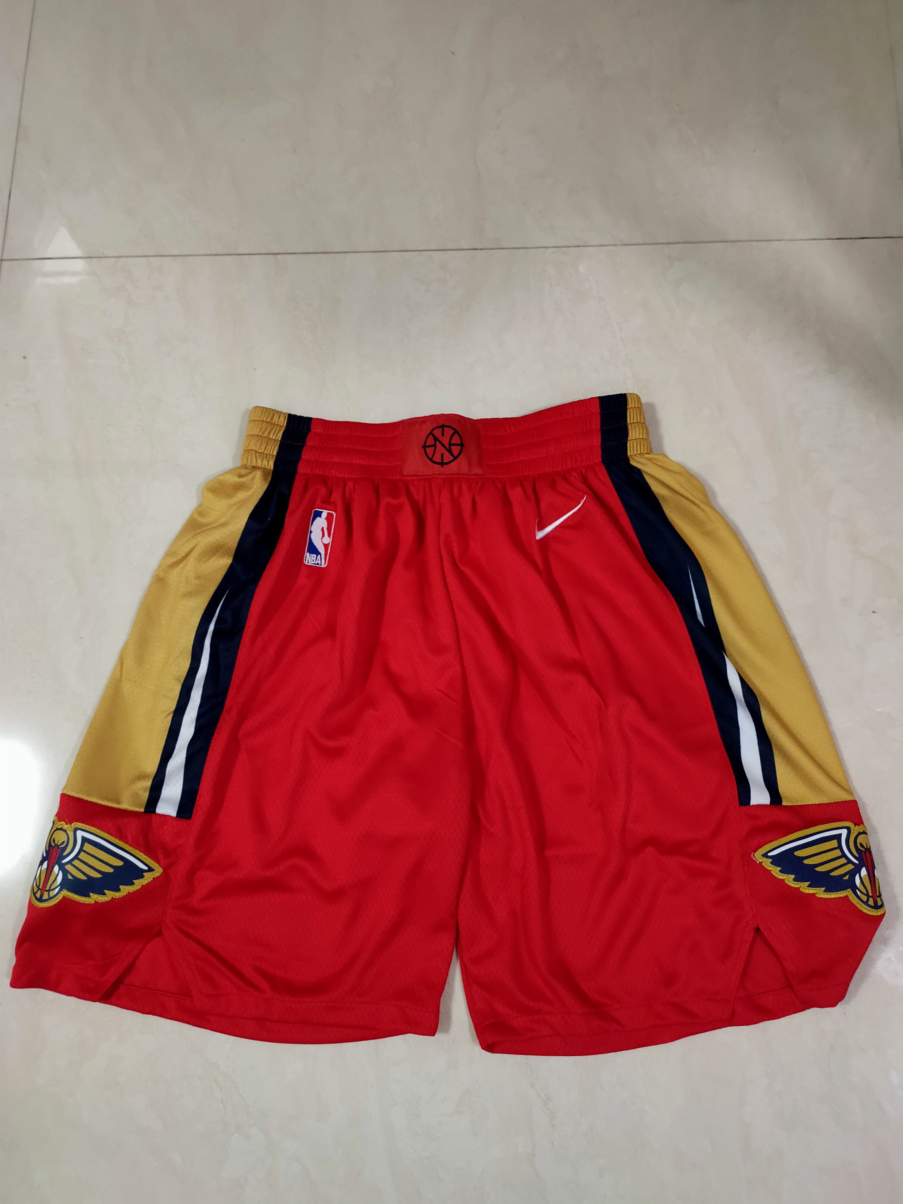 Men NBA New Orleans Pelicans Red Shorts 0416